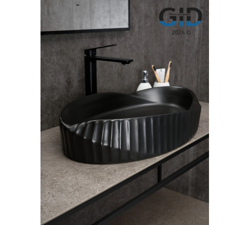 Раковина накладная Gid Bm888 53358 черная матовая 60x38.5x13.5