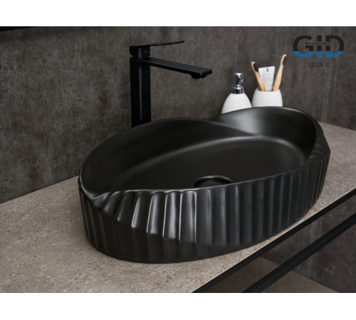 Раковина накладная Gid Bm888 53358 черная матовая 60x38.5x13.5