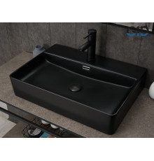 Раковина накладная Gid Bm9256 53375 черная матовая 60x42x14