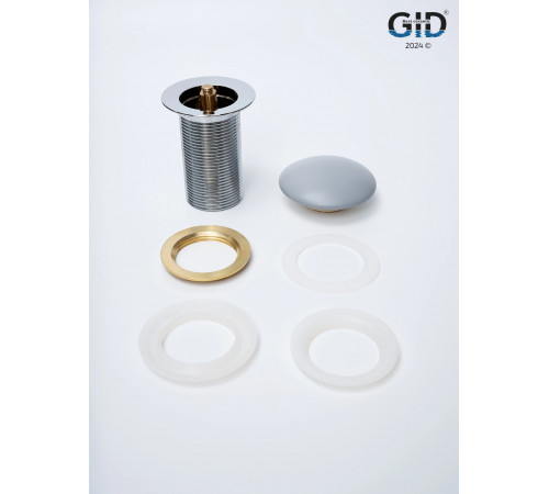 Клапан донный GID без перелива  Gmh100 74401K серый матовый 7x7x10