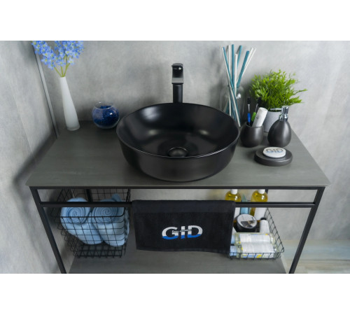 Раковина накладная Gid Nc911 52224 черная матовая 41.5x41.5x13.5