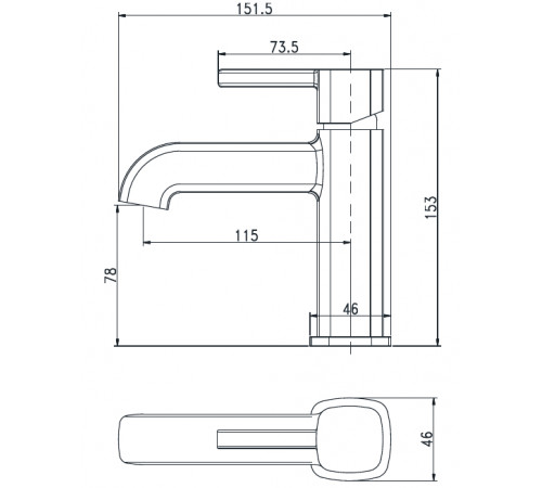 Смеситель для раковины Aquanet Minima AF130-10C