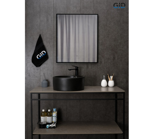 Раковина накладная Gid N9130bg 53382 черная графит 41.5x41.5x16.5