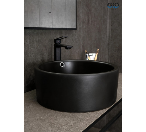 Раковина накладная Gid N9130bg 53382 черная графит 41.5x41.5x16.5
