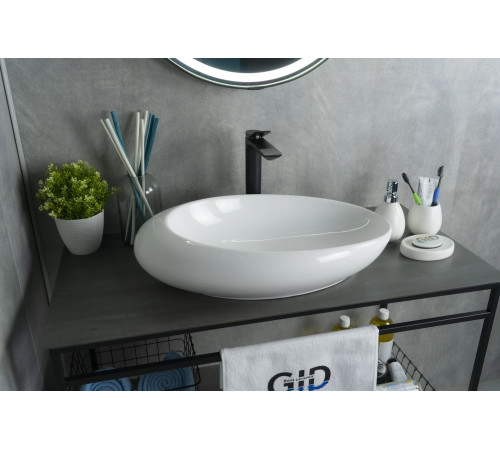 Раковина накладная Gid N9050 51167 белая 59x37x14