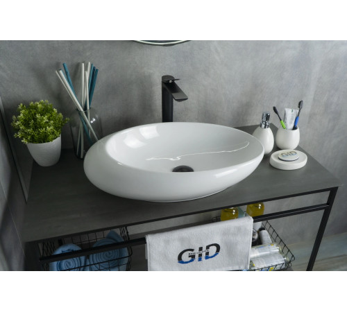 Раковина накладная Gid N9050 51167 белая 59x37x14