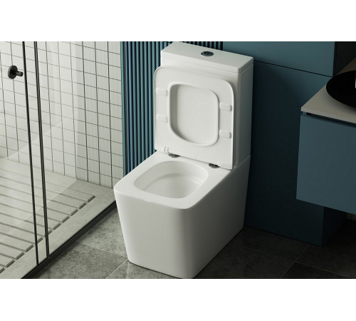 Унитаз компакт ABBER Rechteck AC1210T белый, безободковый, смыв торнадо