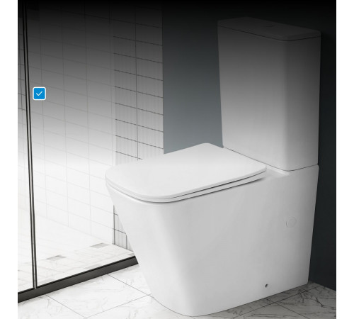 Унитаз компакт ABBER Rechteck AC1210T белый, безободковый, смыв торнадо