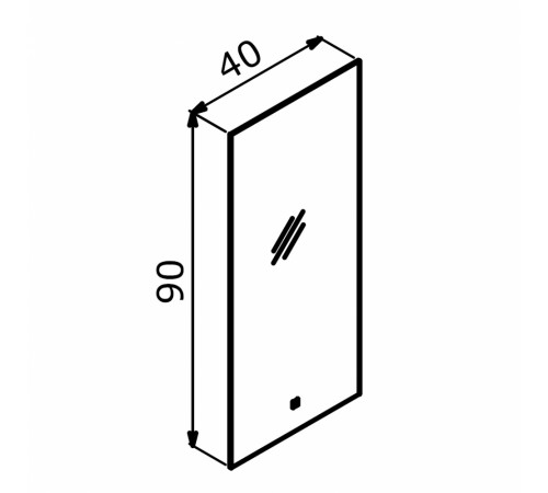 Настенное зеркало ORKA Ferla ORK1001B+ 40x90 c LED подсветкой
