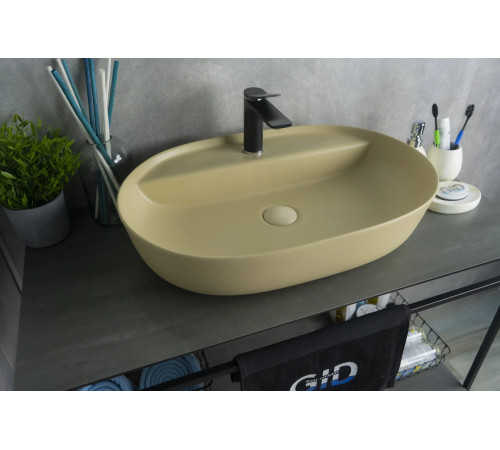 Раковина накладная Gid Sr1346 53343 светло-коричневая матовая 61x41x14