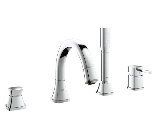 Смеситель для ванны GROHE Grandera с душевым гарнитуром (на бортик ванны), хром (19936000)